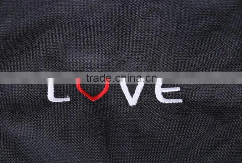 YIWU RODA 100% polyester mesh square black embroidery laundry bag