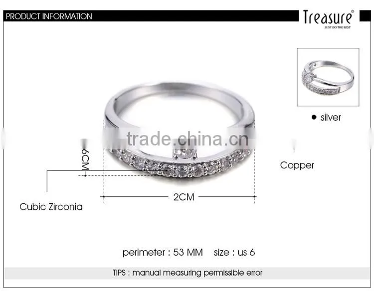 Latest model fashion jewellry diamond silver ring crystal jewelry for girl