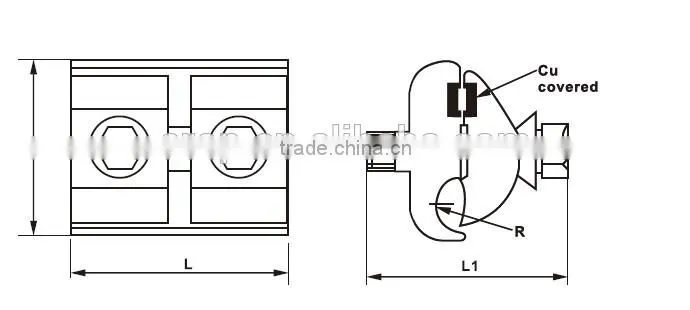 Bi-metal parallel groove clamps / parallel connectors copper aluminum