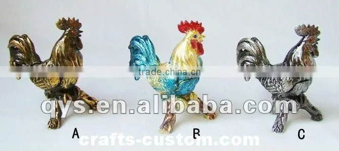 Decorative Alloy Rooster Jewelry Boxes