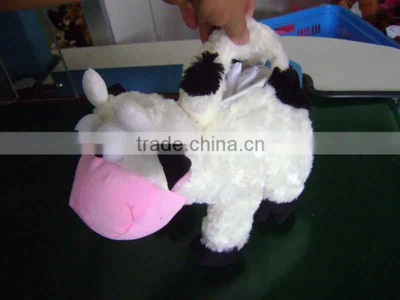 30cm promotional customzied stuffed pink plush poodle animal shape handbag toy with handgrip