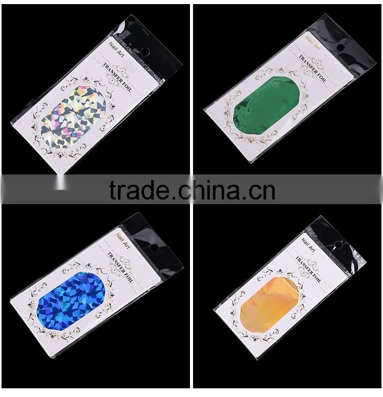 Newest 8 clolors Nail Art transfer for Aluminium Nail foil sticker Tips