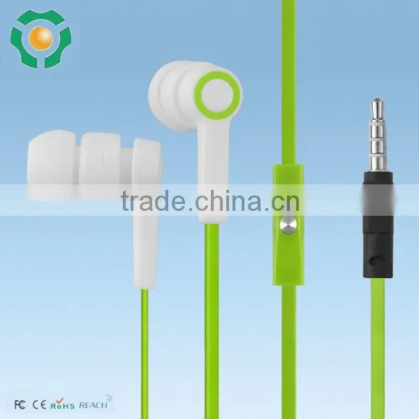 Colorful Wired earphones with Flat cable and 3.5 mm plug for enjoying music