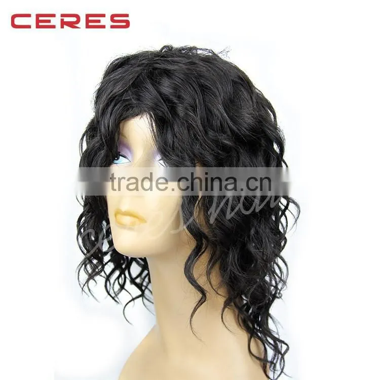 best seller 20'' unit curled indian human hair wig for black women