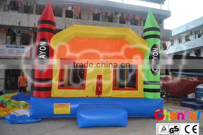inflatable nylon and pvc crayon bounce castle for sale