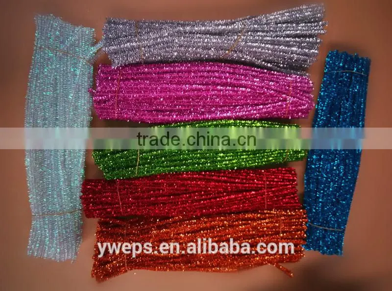 wholesale colourful folding chenille stems for diy, curly chenille stem