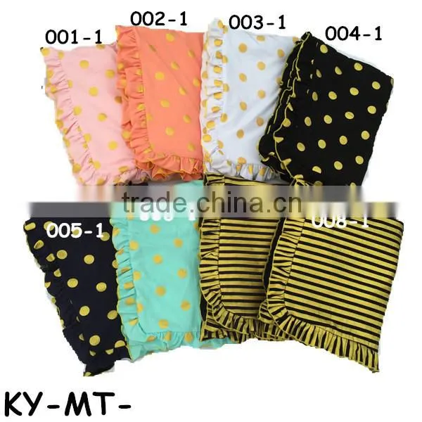 wholesale new arrival Toddler blanket gold dots soft ruffle cotton blanket for babies