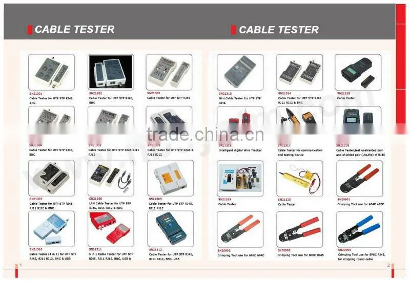 Cable Tester for UTP STP RJ45, BNC
