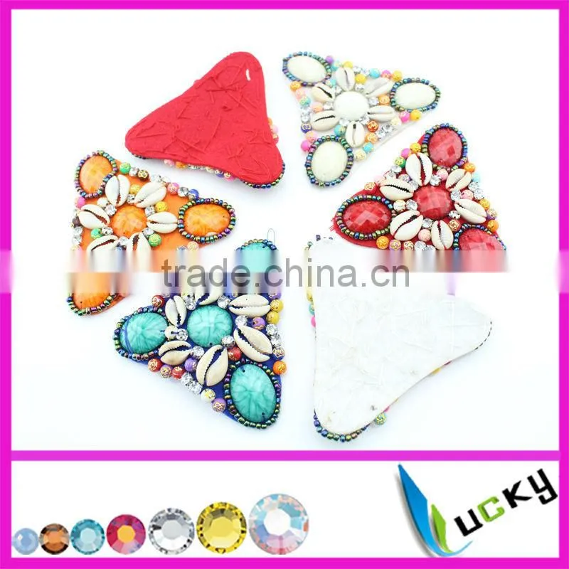 2014 New Design 100% handmade lace rhinestone applique with wooden beads crystal strass for clothes wedding shoe decoration