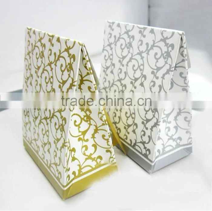 Wedding favor box-Gold Ribbon favor box