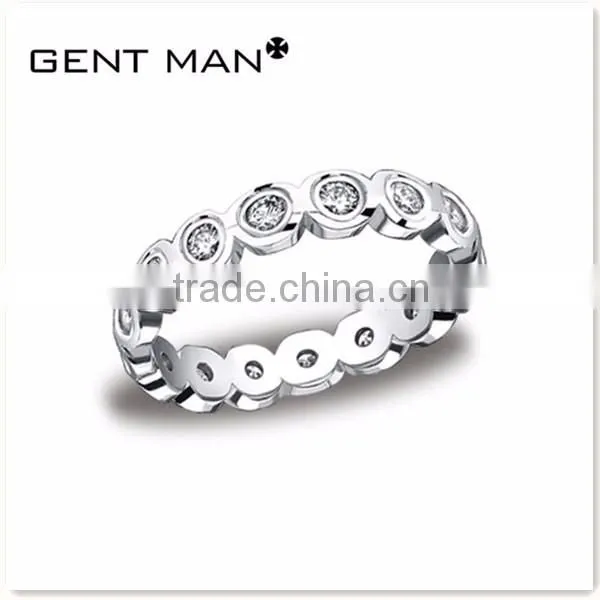 Popular CZ rings 316L Stainless steel Engagement Ring titanium Trendy ring