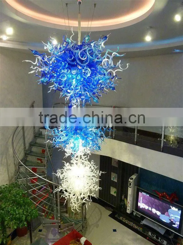 hand made glass lighting with three storey height and Decorative art glass xo-20120710 and hotel glass project