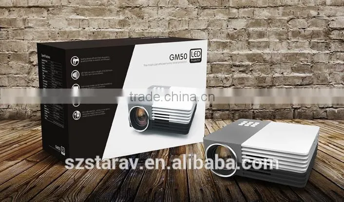 GM50 mini lcd LED Projector AV USB2.0 HDMI VGA SD multimedia projector
