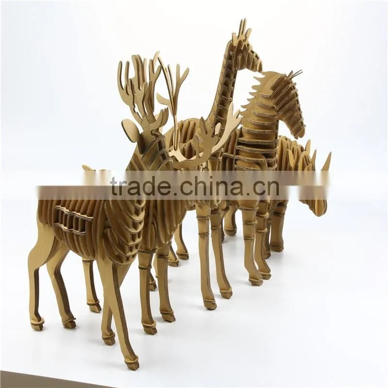 DIY Customized 3D Cardboard Paper puzzle animal models