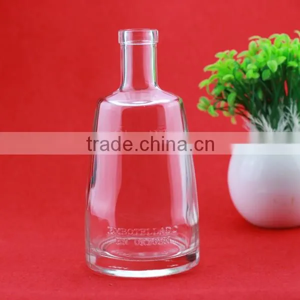 Good quality brandy short bottles 750ml alcohol empty bottles guiter shape whiskey bottles