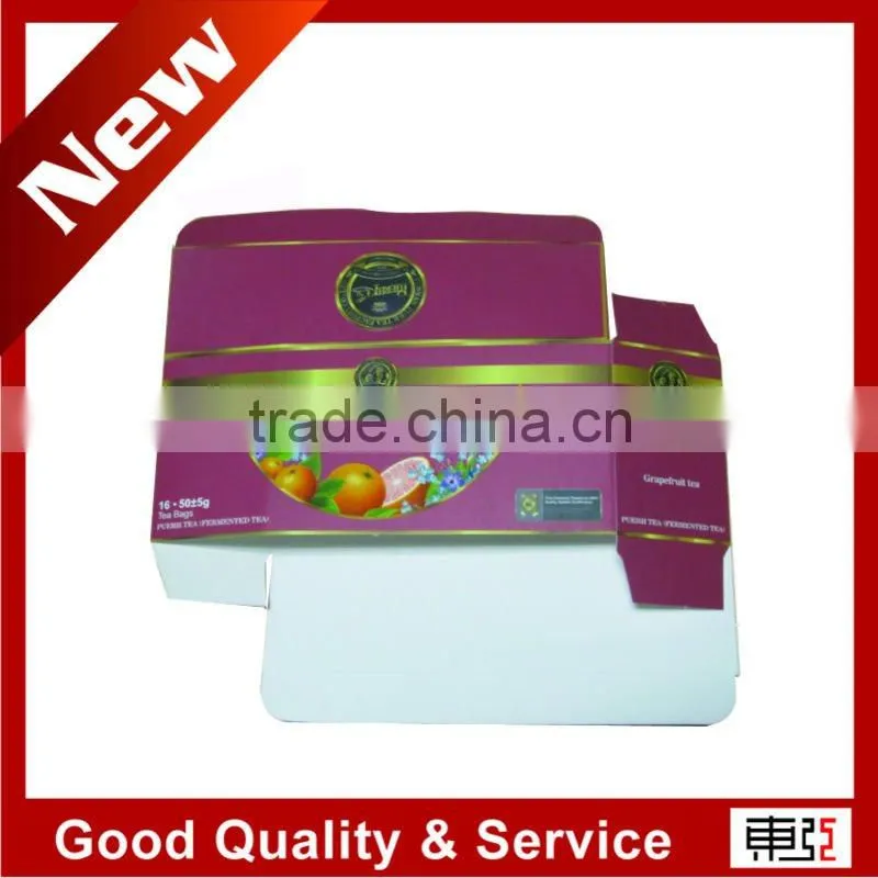 Small Art Paper Packaging Boxes for Tea's Packing with Envelope Bottom