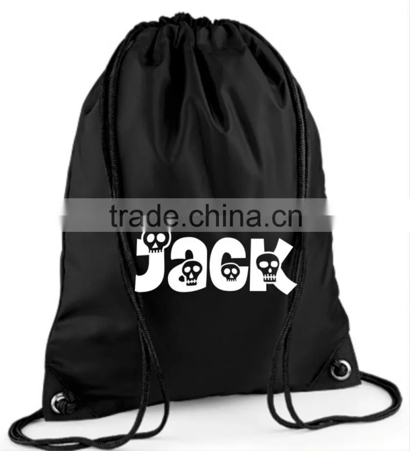 New fashion design china wholesale 100% cotton sport drawstring backpack
