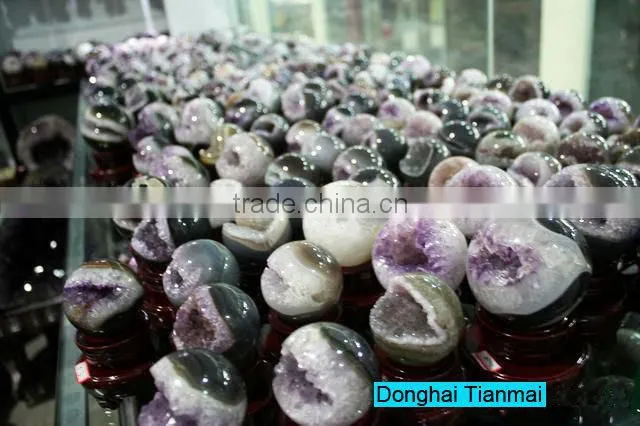 Wholesale Small Amethyst Geode Ball for Sale / Amethyst Open Smile Geode for Gifts
