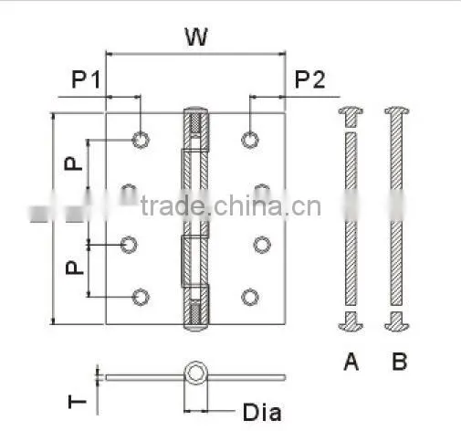 SH002 Stainless steel metal cabinet door hinge