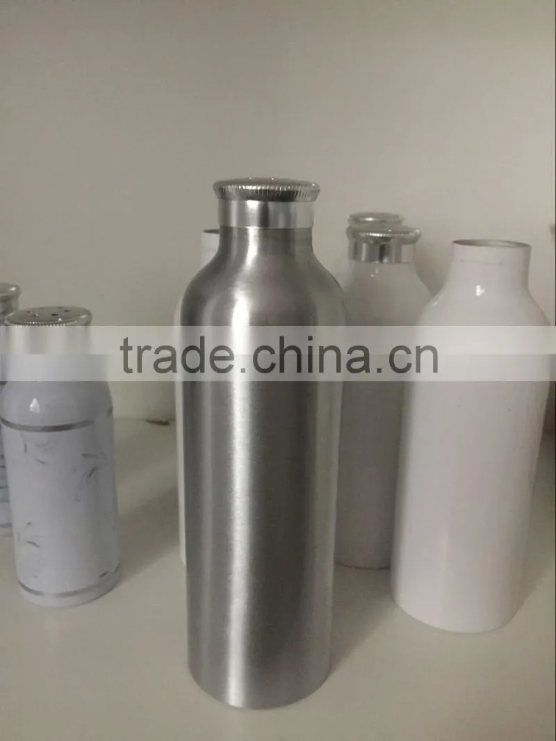 Empty new aluminum powder bottle with sifter top