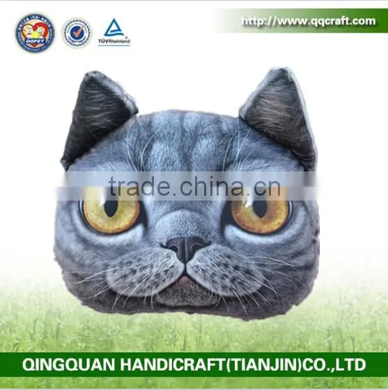 Aimigou wholesale Cat Face Throw Pillow Animal Head Shaped neck Pillow