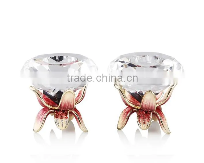 RORO March in Paris daisy enamel pewter craft crystal candle holder candlesticker candle stand fashion and best selling
