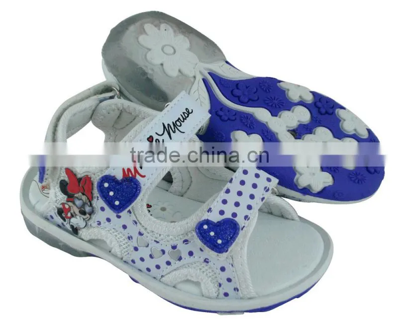 high quality sports kids fancy sandals with mickey mouse flower