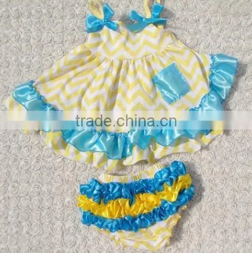 Wave Print Sleeveless Baby Dress Organic Cotton Sleeveless Baby Dress
