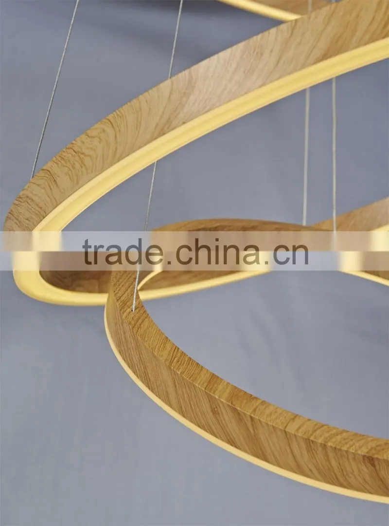 Frosted Crystal Pendant Lamp Wood Pendant Lamp LED Ring Pendant Lamp OM66138
