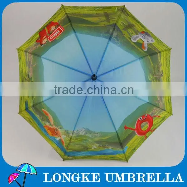 24" Wooden Straight Umbrella/Heat Transfer Printing Umbrella