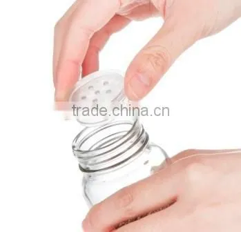 SINOGLASS trade assurane 90ml glass jar with plastic lid 6 pcs glass jars spice rack set