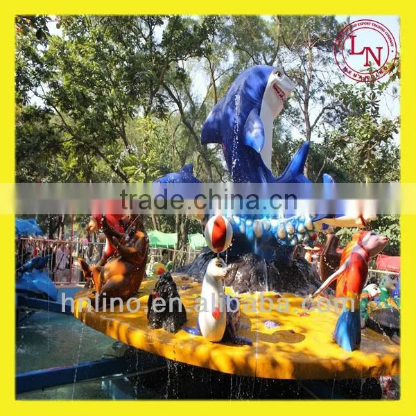 Swing rides amusement park fight shark, fighting on the island, shooting game rides