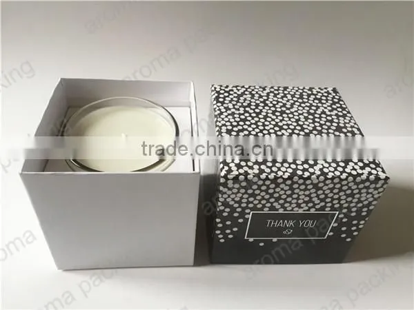 scented candle in glass candle jar with luxury box packing