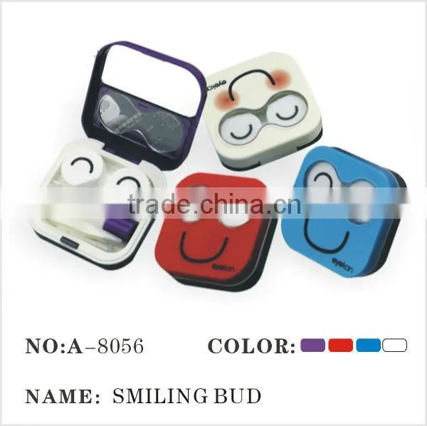 jewelled contact lens case yellow smiling bud