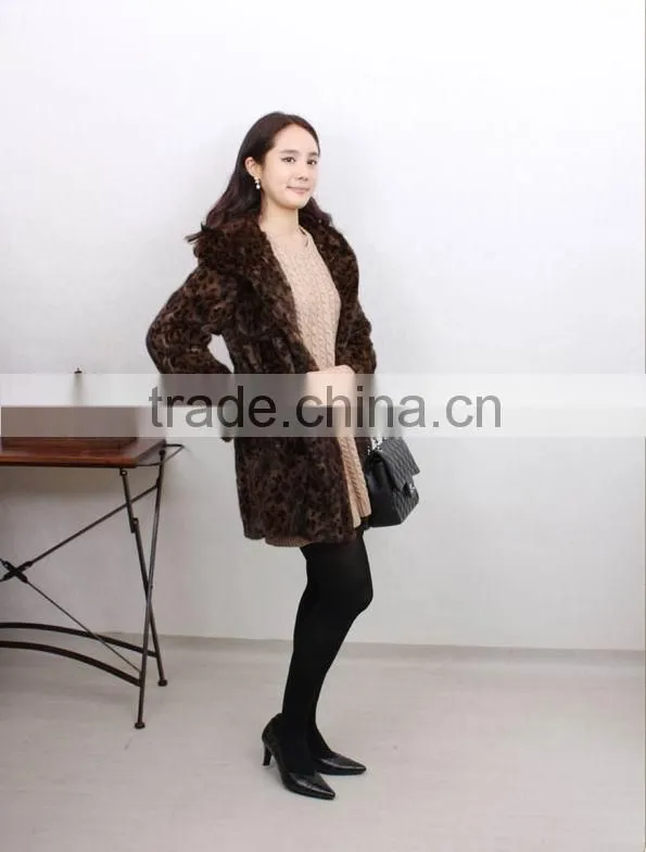 Fashion genuine knitted mink fur coat for women MC10