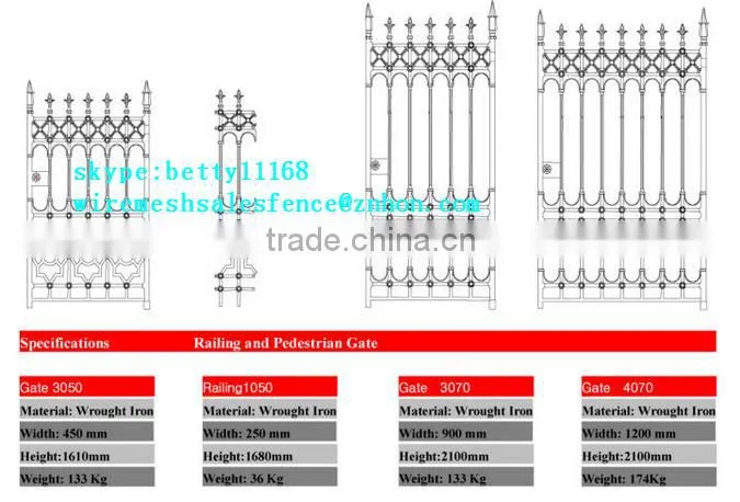 High Quality Cheap wrought iron fence gate for driveway