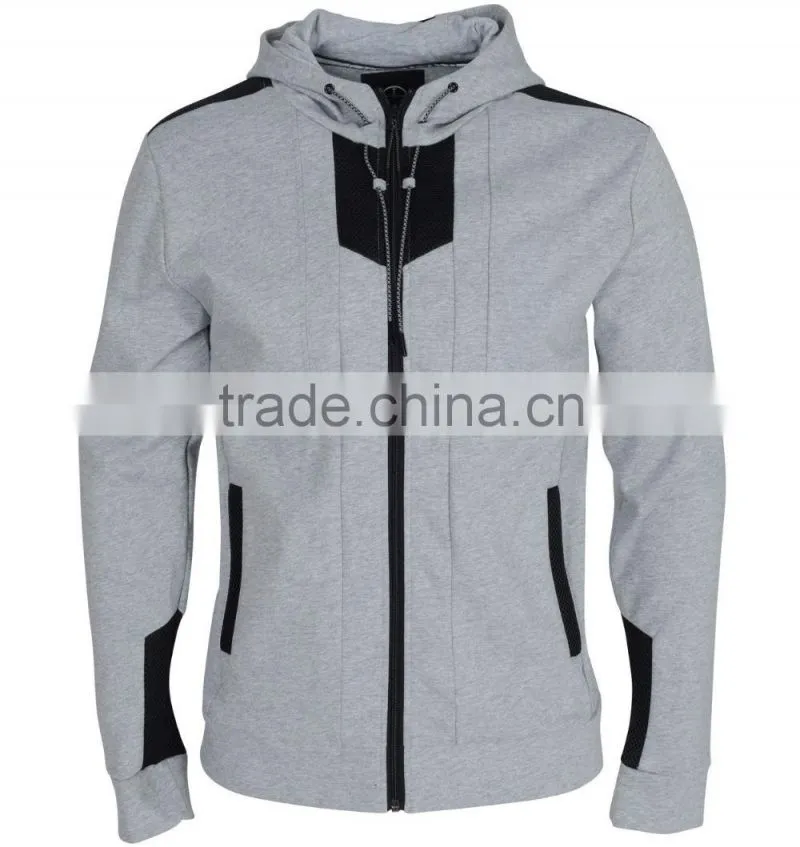 New Skinny Slim Fit Hoody Tracksuit Top Grey Marl