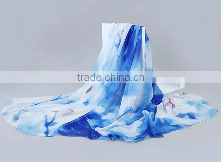 Pink Rose Silk Twill Scarves Print Women Scarf Handmade Wrap Shawl Chiffon Large Cheap Price