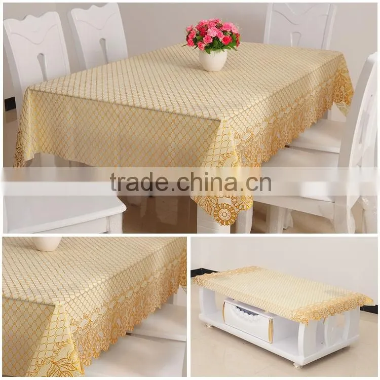 wedding party gold stamping printed PVC table cloth 137cm*20m/roll
