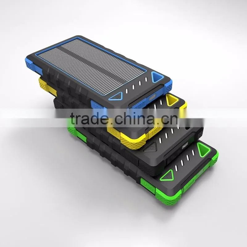 Hot waterproof 8000mah portable solar power charger for samsung mobile phone