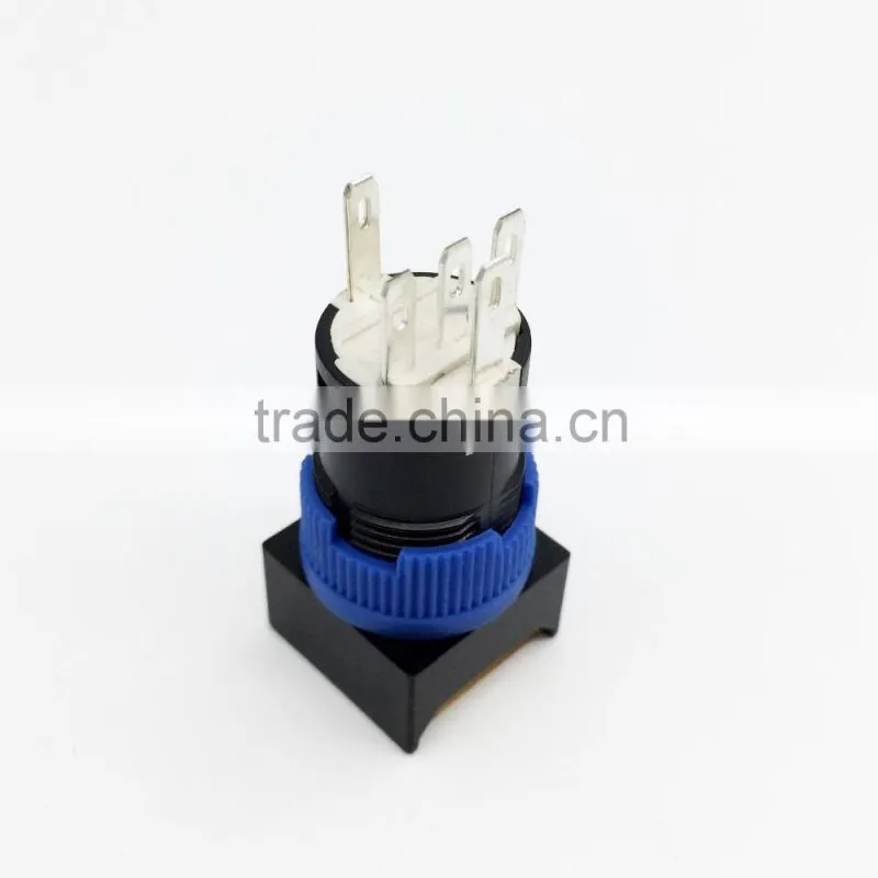 plastic switch square 16mm push button micro on/off switch orange led
