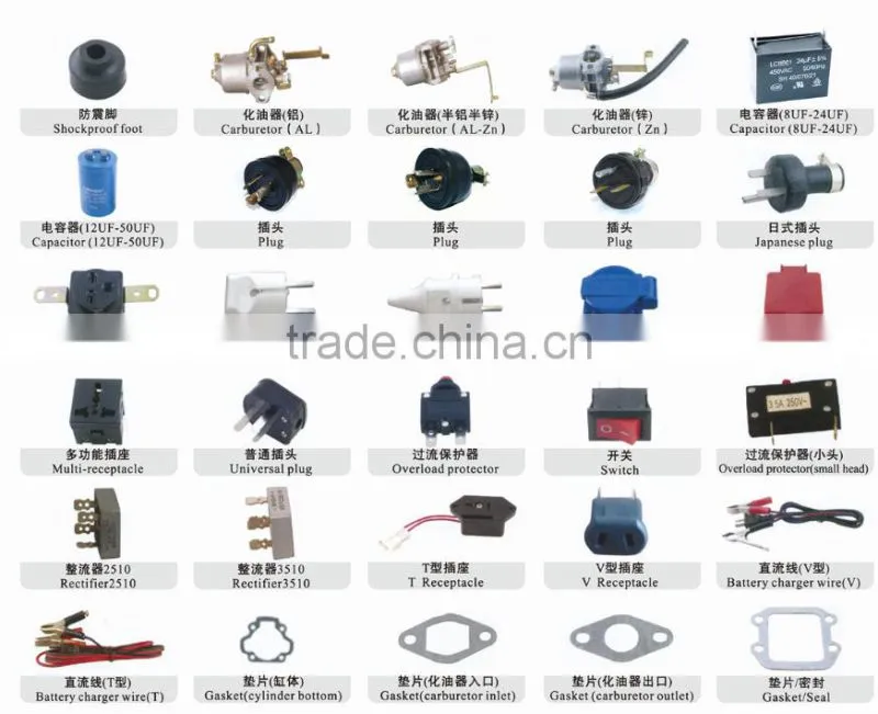 spare parts 650w et950 et650 small portable gasoline generator