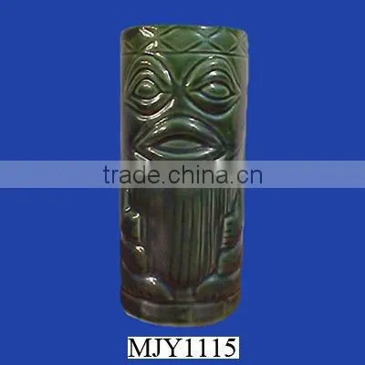 ceramic tiki pot