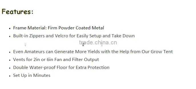 Factory Direct Supply Indoor Hydroponics/grow tent complete