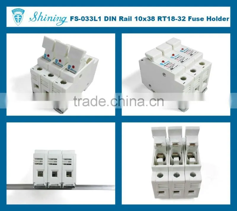FS-033L1 Embedded Indicator 110V 32A 3 Pole RT18-32 Ceramic Fuse Holder
