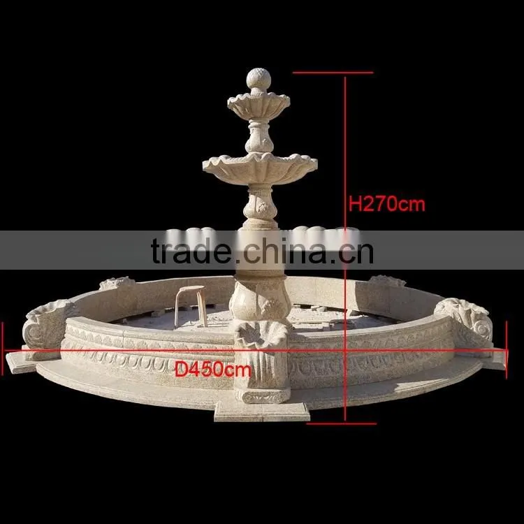 Stone garden products cheap yellow granite 3 tier water fountains