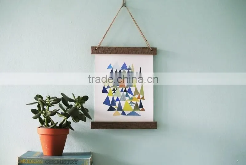 Wooden poster hanger