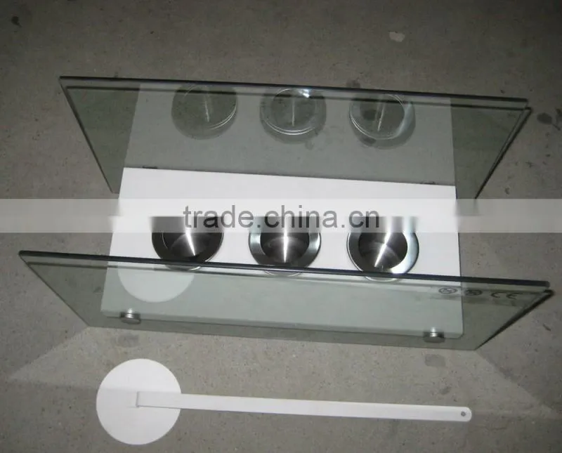 fireplace with crushed glass ,table glass ethanol fireplace