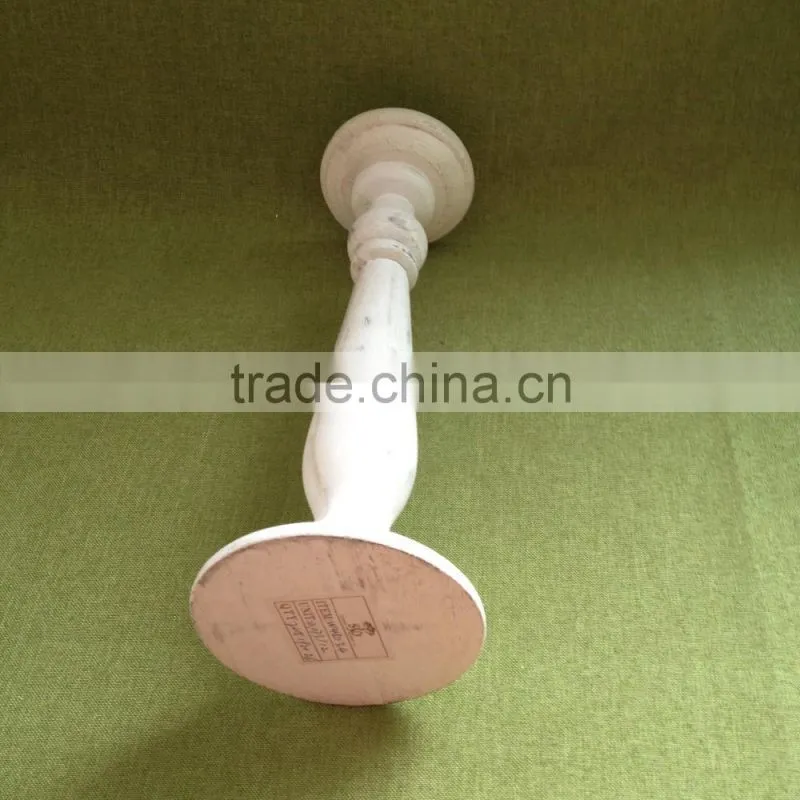 Trade assurance antique grey color handmade wedding decorative small wood candle holder