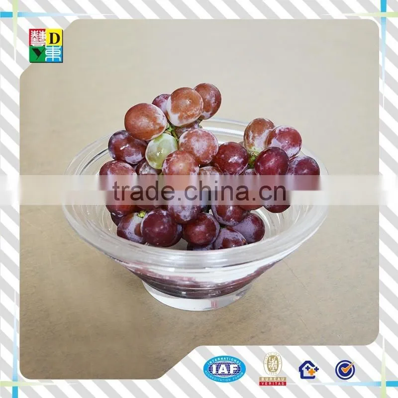 Hot sale simple acrylic clear fruit compote/modern deisgn fashion acrylic round dish for fruits for hotel use China